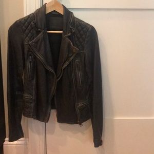 All Saints Cargo Leather Biker Jacket